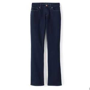 Lands’ End Size 8P Petite Mid Rise Straight Leg Jeans Dark Wash